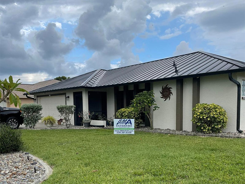 Standing Seam Metal Roof Completed - Residential Roofing Services Cape Coral, Florida
